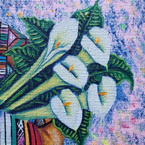 Pedro Gonzalez Oil Painting Mayan Woman Guatemala Marketplace 9 x 11 Oil Canvas - Picture 5 of 12